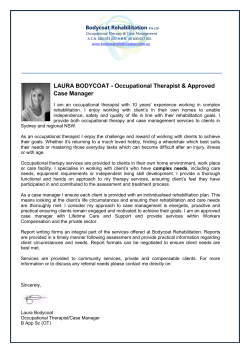 LAURA BODYCOAT - Occupational Therapist & Approved Case