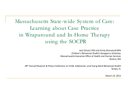 Massachusetts State-wide System of Care: Learning about Case
