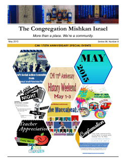 May 2015 - Congregation Mishkan Israel