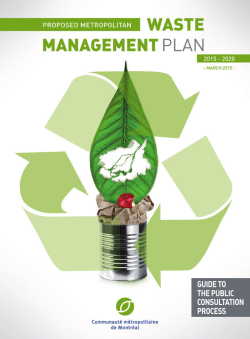 Proposed metropolitain waste management Plan 2015-2020