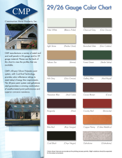 29/26 Gauge Color Chart - Construction Metal Products