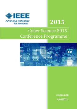 Cyber Science 2015 Conference Programme - C