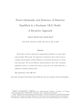 Pareto Optimality and Existence of Monetary Equilibria in a