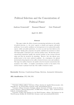 Political Selection and the Concentration of Political Power