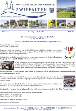 Mitteilungsblatt Nr. 19 vom 07.05.2015
