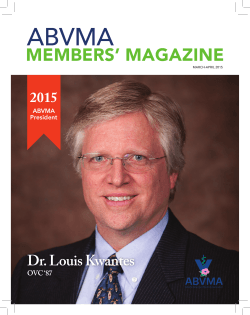 MEMBERS` MAGAZINE - Alberta Veterinary Medical Association
