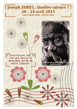 Joseph ZOBEL. Quelles valeurs ? 20