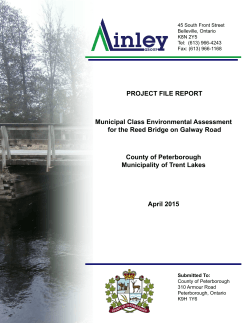 PROJECT FILE REPORT Municipal Class Environmental