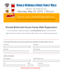 Ronald McDonald House Family Walk Registration
