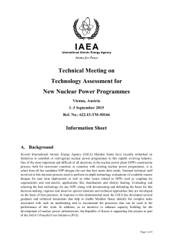 Technical Meeting on Technology Assessment for New Nuclear