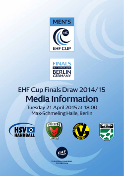 2015 EHF Cup Finals Draw - European Handball Federation