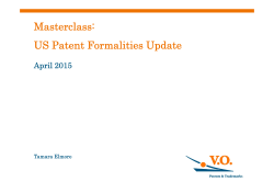 Masterclass: US Patent Formalities Update