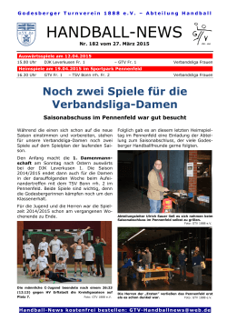 Handball-News Nr. 182 - beim Godesberger Turnverein 1888 eV