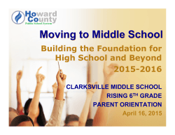 Moving to Middle School - Clarksville Middle School