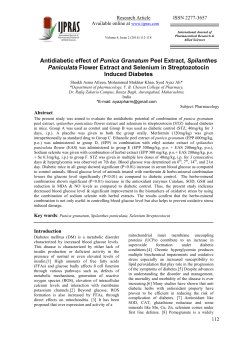 Antidiabetic effect of Punica Granatum Peel Extract, Spilanthes