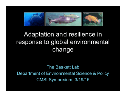 Adaptation and resilience in response to global environmental change