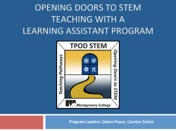OPENING DOORS TO STEM TEACHING WITH A LEARNING