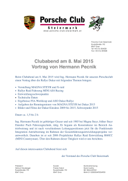 Clubabend 8.5.2015 - Porsche Club CMS