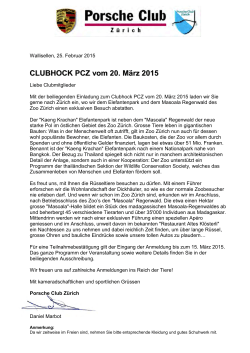 CLUBHOCK PCZ vom 20. MÃ¤rz 2015