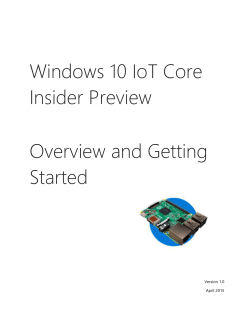 Windows 10 IoT Core Insider Preview Overview