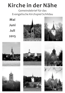Gemeindebrief Schildau Mai - Juli 2015