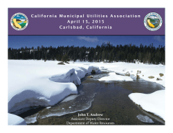 State Water Project/Climate Action Plan Overview