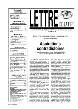 DE LA FIPF - FÃ©dÃ©ration Internationale des professeurs de franÃ§ais