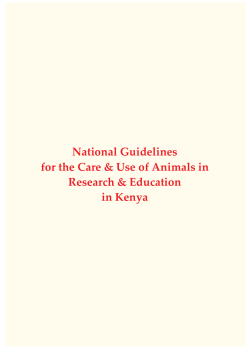 National Guidelines for the Care & Use of Animals in Research