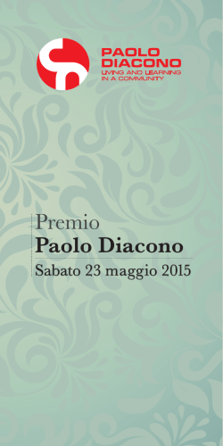 Premio Paolo Diacono 2015 931.1 KB
