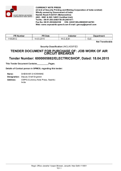 TENDER DOCUMENT FOR PURCHASE OF: JOB WORK OF AIR