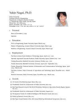 Curriculum Vitae - Osaka University