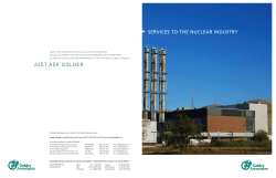 Golder Services to the Nuclear Industry