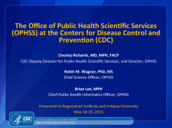 The Office of Public Health ScienGfic Services