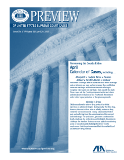 April Calendar of Cases,including &acirc;&brvbar;