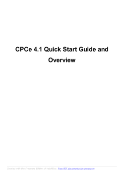 CPCe 4.1 Quick Start Guide and Overview