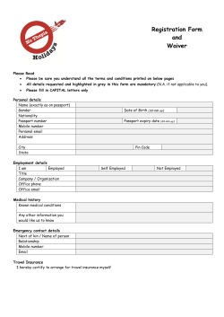 Registration and Waiver Registration Form and Waiver