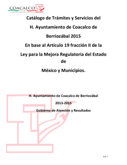 CatÃ¡logo de TrÃ¡mites y Servicios del H. Ayuntamiento de Coacalco