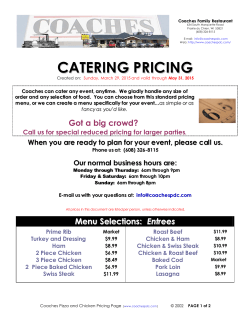 to view our catering menu - Huckleberry`s Restaurant