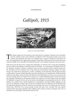 Gallipoli, 1915 - History of Port Cygnet