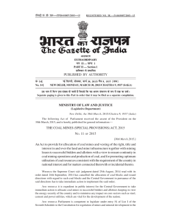 Coal Mines (Special Provisions) Act, 2015