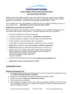 SCHOLARSHIP APPLICATION INSTRUCTIONS AND SELECTION