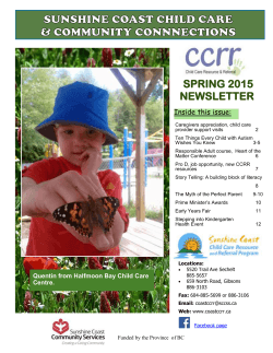 spring 2015 - Sunshine Coast Child Care Resource & Referral