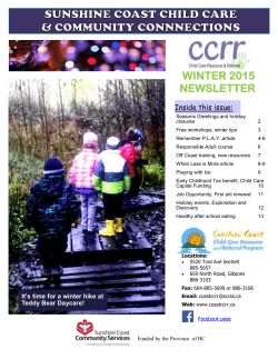 winter 2015 - Sunshine Coast Child Care Resource & Referral