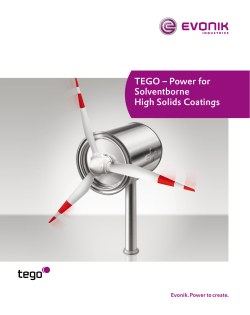 TEGO - Power for Solventborne High Solids Coatings