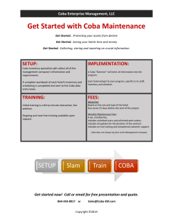 Get Started with Coba Maintenance - Coba-EM