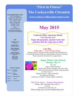 May 2015 - Cockeysville Senior Center