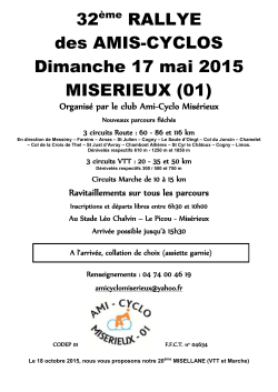 32Ã¨me RALLYE des AMIS-CYCLOS Dimanche 17 mai 2015
