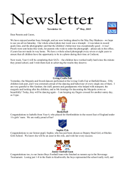 Newsletter 16 Summer 2015 - Codicote C of E Primary School