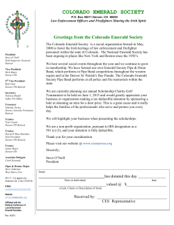 Golf Door Prize Receipt - Colorado Emerald Society