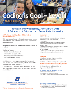 Coding is Cool Level 1 flyer - College of Engineering